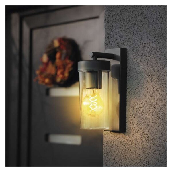 EMOS LED zahradní nástěnné svítidlo ZALA, 14,5 × 8,9 × 26,2 cm, 1 × E27, 15 W 1554000007