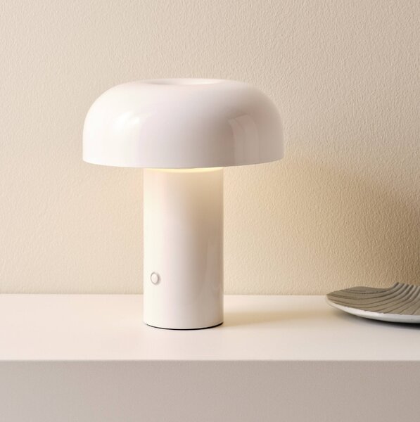 Jotex Bílá kovová nabíjecí stolní LED lampa RAGGE