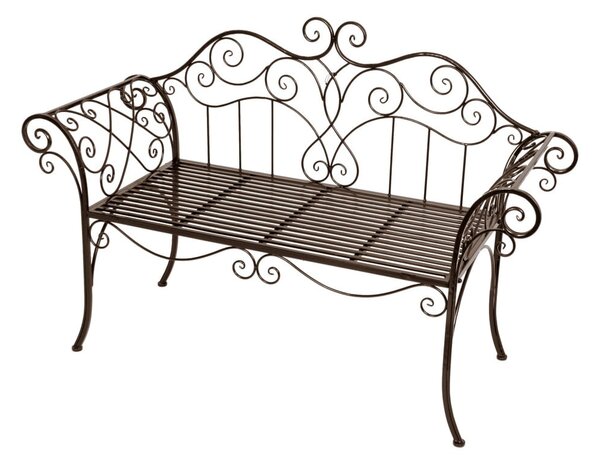 Černo-tmavě hnědá kovová zahradní lavice Selene – Garden Pleasure