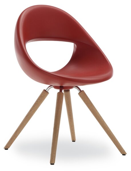 TONON - Otočná židle LUCKY Soft Touch, dřevěná podnož