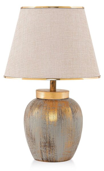 Krémová/ve zlaté barvě stolní lampa s textilním stínidlem (výška 47 cm) Yakamoz – Opviq lights