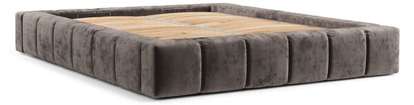 Hnědá čalouněná dvoulůžková postel s úložným prostorem s roštem 180x200 cm Aruba L – Maison de Rêve