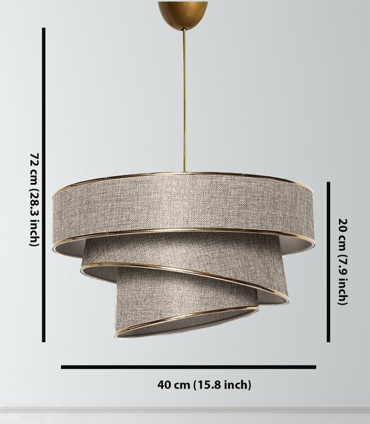 Závěsné svítidlo v béžovo-zlaté barvě s textilním stínidlem ø 40 cm Couper – Opviq lights