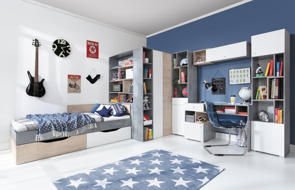 TV stolek SIGMA SI 9 | 120 cm | beton/bílá/dub
