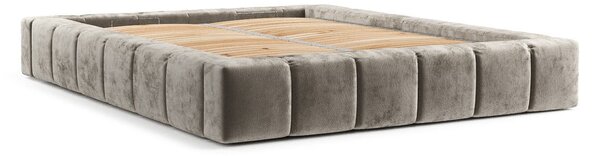 Béžová čalouněná dvoulůžková postel s úložným prostorem s roštem 160x200 cm Aruba L – Maison de Rêve
