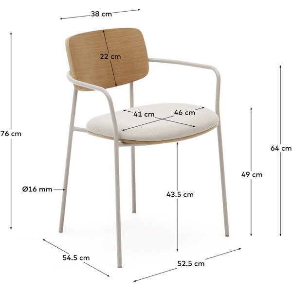 Dubová jídelní židle Kave Home Maureen