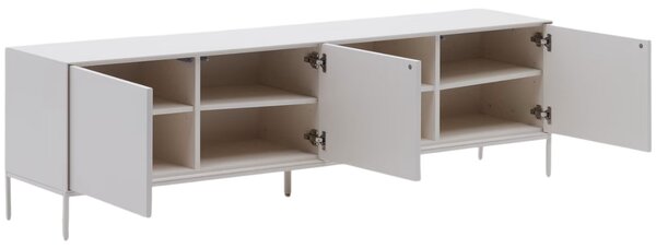 Bílý lakovaný TV stolek Kave Home Vedrana II. 195 x 40 cm