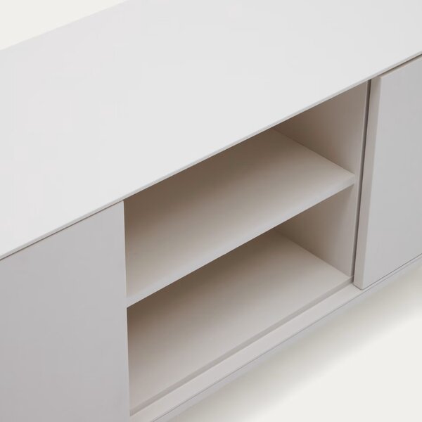 Bílý lakovaný TV stolek Kave Home Vedrana II. 195 x 40 cm