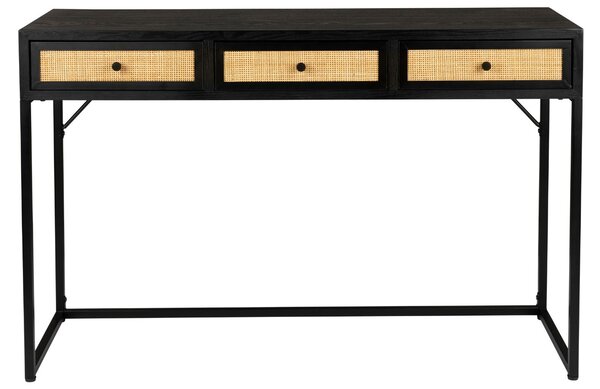 White Label Černý dřevěný toaletní stolek WLL Guuji 120 x 40 cm