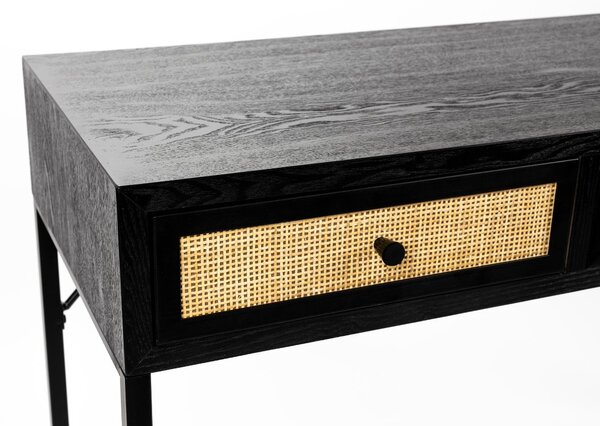 White Label Černý dřevěný toaletní stolek WLL Guuji 120 x 40 cm