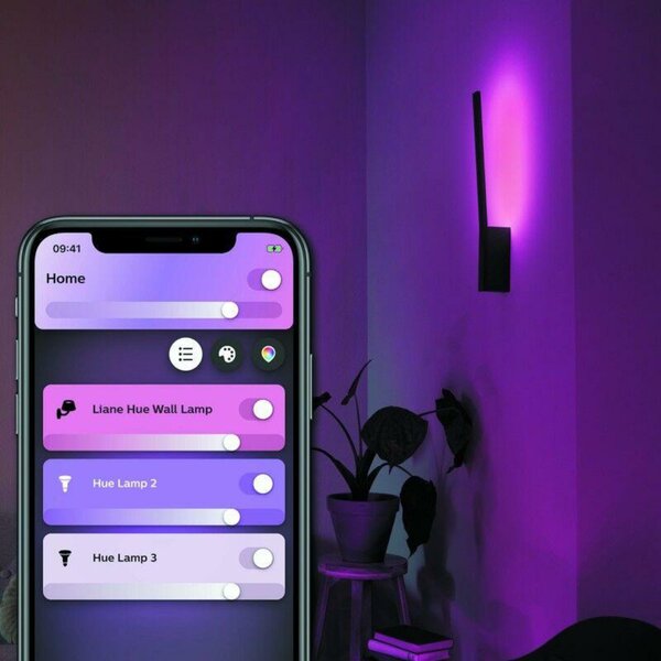 PHILIPS HUE Hue Bluetooth LED White and Color Ambiance Nástěnné svítidlo Philips Liane 8719514343429 černé 2000K-6500K RGB