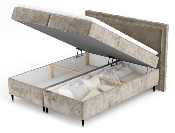 Béžová boxspring postel s úložným prostorem 180x200 cm Voyage – Maison de Rêve