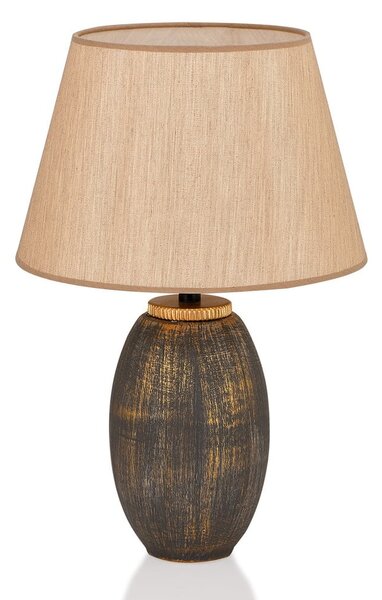 Šedo-béžová stolní lampa s textilním stínidlem (výška 46 cm) – Opviq lights