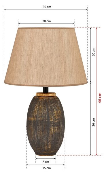 Šedo-béžová stolní lampa s textilním stínidlem (výška 46 cm) – Opviq lights