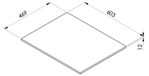 Ksuro 02 deska na skříňku 60.3x46.9 cm ořechová 53002060
