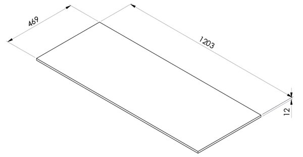 Ksuro 02 deska na skříňku 120.3x46.9 cm bílá 53005000