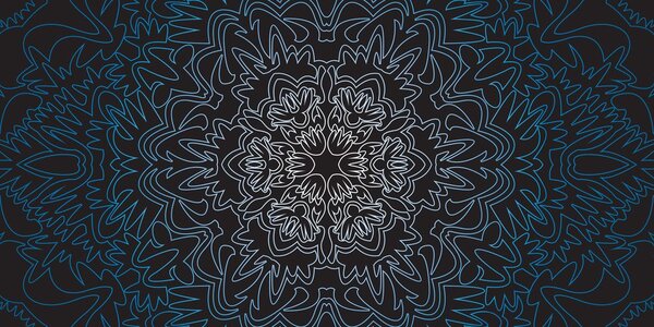 Obraz ornamentální Mandala na černém pozadí