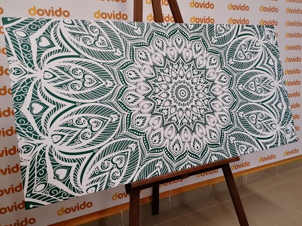 Obraz Mandala harmonie na zeleném pozadí