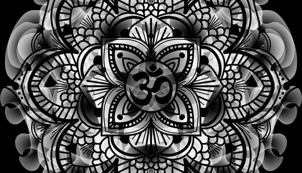 Obraz Mandala zdraví v černobílém provedení