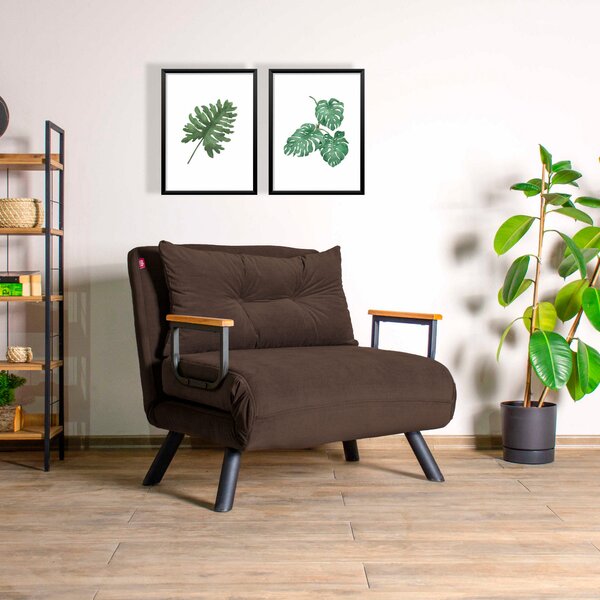 Atelier del Sofa 1-místná pohovka Sando Single - Brown, Hnědá