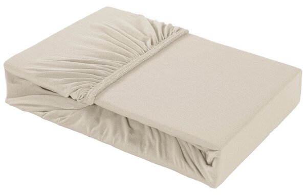 Barevné napínací prostěradlo Klinmam Home Elastan, barva krémová, 90-100x200 cm