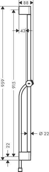 Hansgrohe Unica sprchová tyč |90 cm 24401670