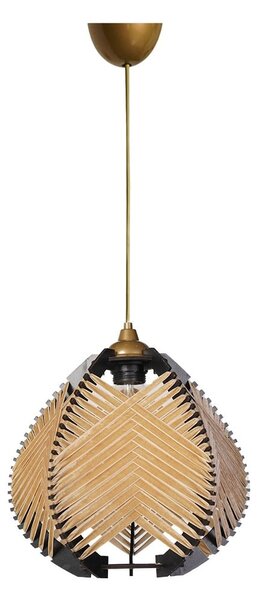 Černo-béžové závěsné svítidlo s textilním stínidlem ø 25 cm – Opviq lights