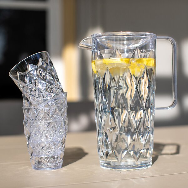 Koziol džbán CRYSTAL 1,6 l + 4 skleničky 200 ml, čirá