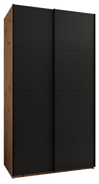 Dvoudveřová skříň SAMARA 1 - 140 cm, dub artisan / černá / černá