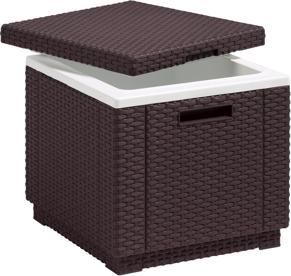 Zahradní taburetka s lednicí FROST CUBE | hnědá