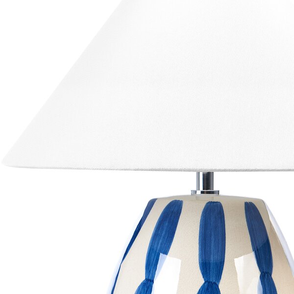 Stolní lampa LUCHETTI Keramika Bílá/Modrá