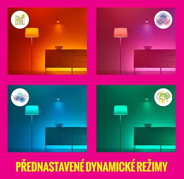 WiZ Imageo bodové LED svítidlo 4x GU10 4,9W 345lm 2200-6500K RGB IP20, černé