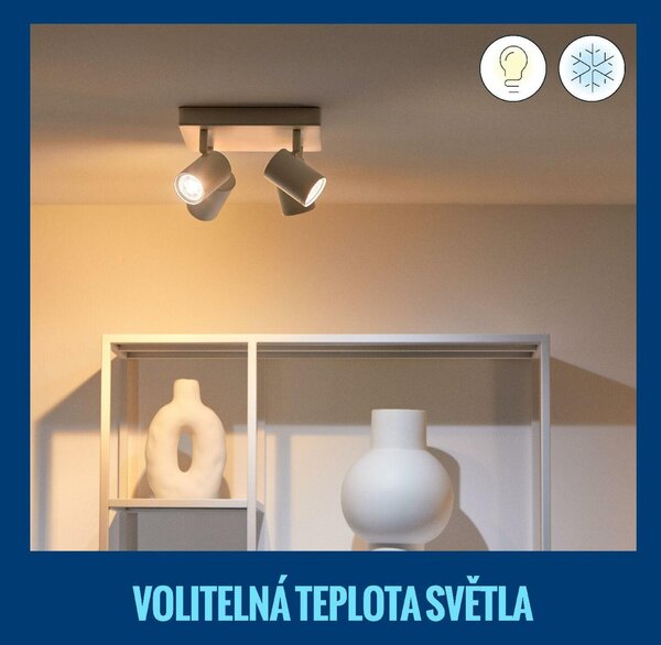 WiZ Imageo bodové LED svítidlo 4x GU10 4,9W 345lm 2200-6500K RGB IP20, bílé