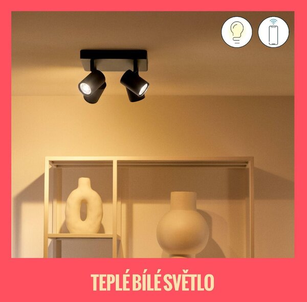 WiZ Imageo bodové LED svítidlo 4x GU10 4,9W 345lm 2200-6500K RGB IP20, černé