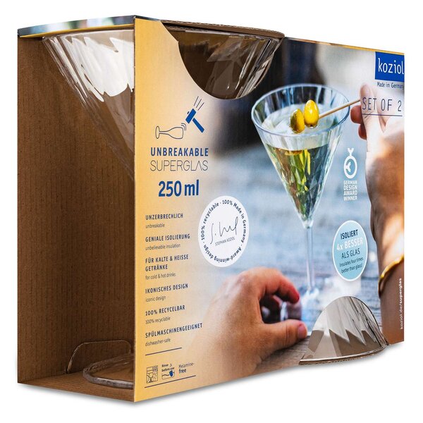 Koziol sklenice SUPERGLAS na martini set 2 ks, 250 ml čirá