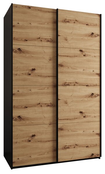 Dvoudveřová skříň SAMARA 1 - 150 cm, černá / dub artisan / černá