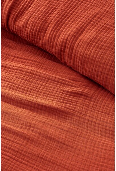 Mušelínový přehoz v cihlové barvě 220x250 cm Muslin – Mijolnir