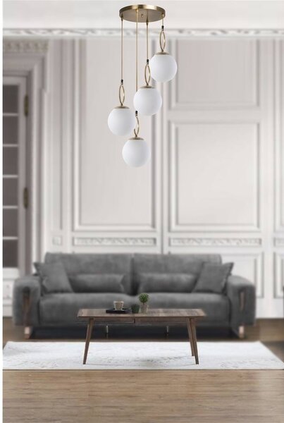Bílé/v mosazné barvě závěsné svítidlo se skleněným stínidlem ø 30 cm Morino – Opviq lights