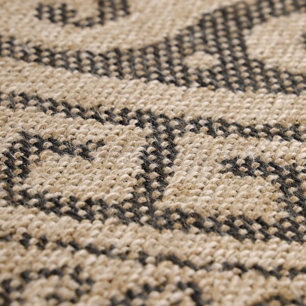 Černo-béžový kulatý venkovní koberec ø 120 cm Comilla – Ayyildiz Carpets