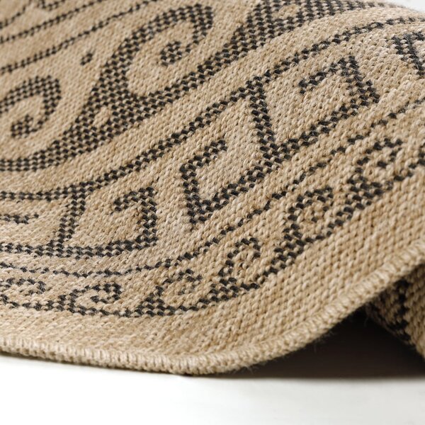 Černo-béžový kulatý venkovní koberec ø 120 cm Comilla – Ayyildiz Carpets