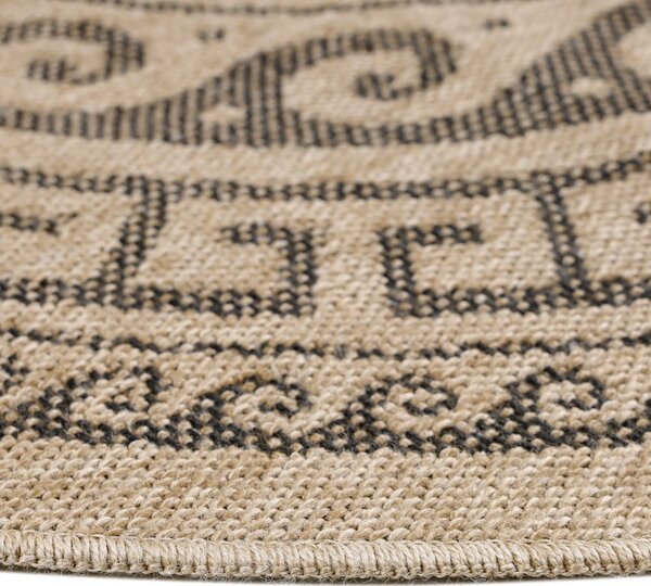 Černo-béžový kulatý venkovní koberec ø 120 cm Comilla – Ayyildiz Carpets