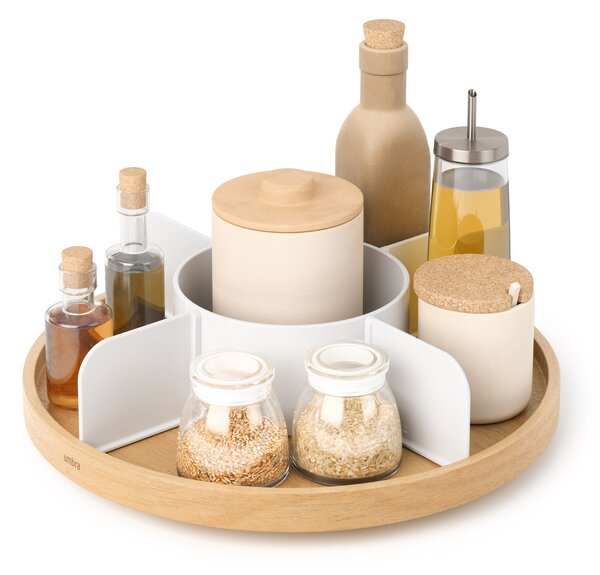 Umbra Otočný organizér/tácek BELLWOOD LAZY SUSAN 30 cm bílý/přírodní