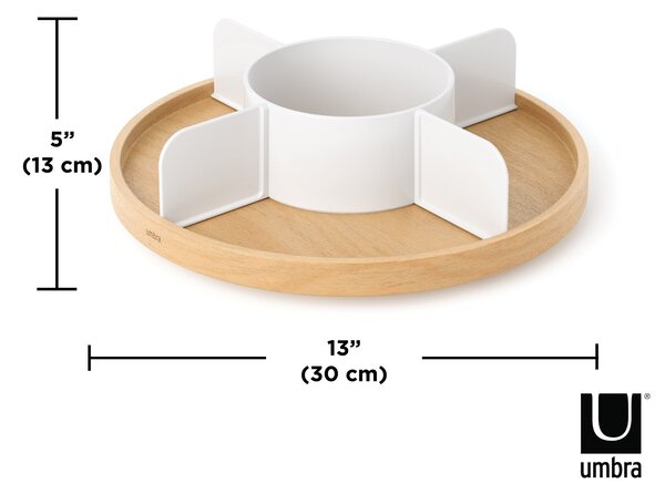 Umbra Otočný organizér/tácek BELLWOOD LAZY SUSAN 30 cm bílý/přírodní