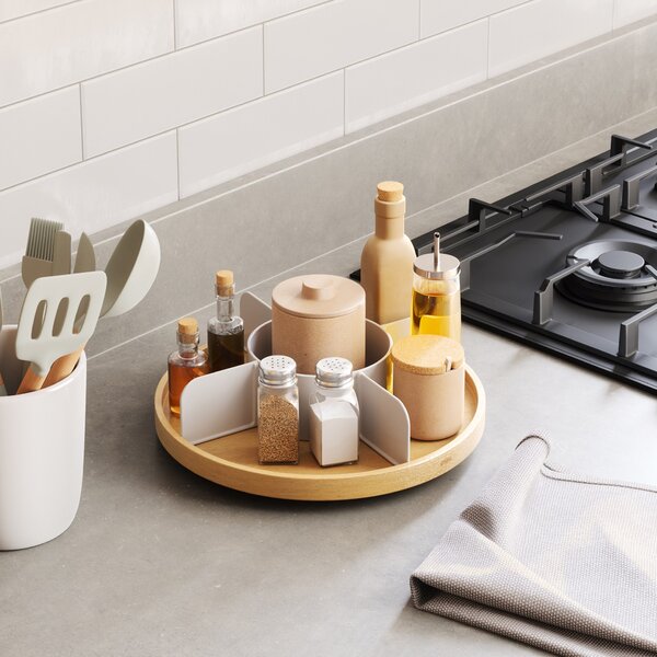 Umbra Otočný organizér/tácek BELLWOOD LAZY SUSAN 30 cm bílý/přírodní