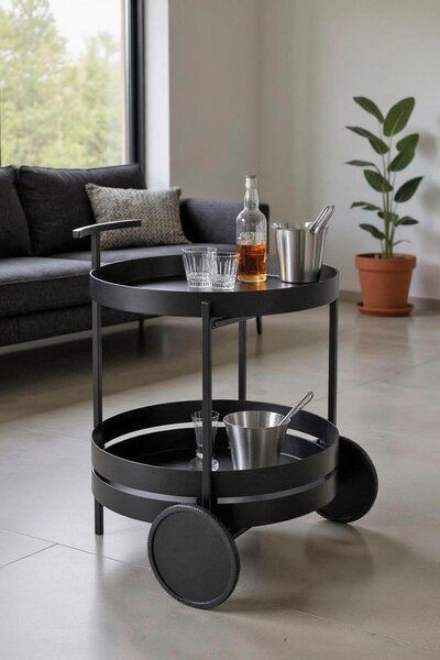 SERVÍROVACÍ VOZÍK, černá, 42/42/62 cm - Barové vozíky, Online Only