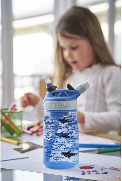 Contigo Dětská láhev Easy Clean 420 ml, Blue Sharks