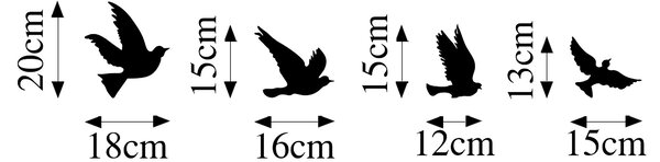ASIR Nástěnná dekorace PIGEONS kov černá