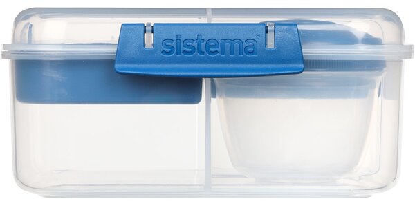Sistema Dělený svačinový box To Go Bento Cube s nádobou na jogurt 1,25 l, modrá