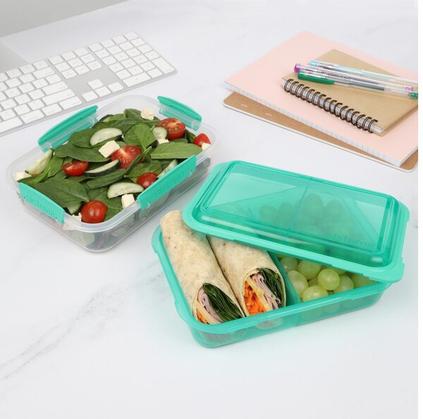 Sistema Dělený svačinový box To Go LunchStack Rectangle 1,8 l, zelená
