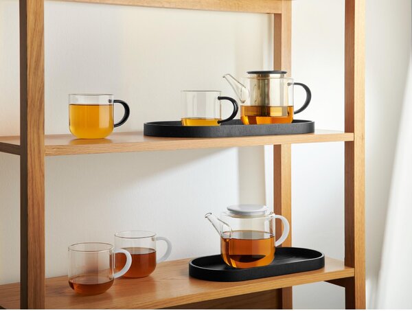 ASA Selection Konvice na čaj COPPA GLASS 1,1 l, černé víko